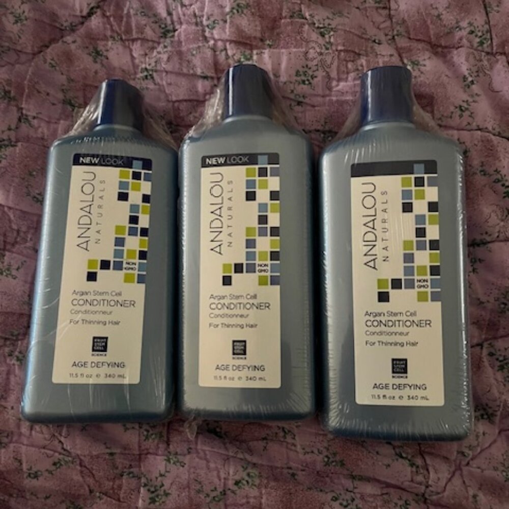 PRICE DROP! Andalou Naturals, Argan Stem Cell, Conditioner, 340 ml LOT OF 3